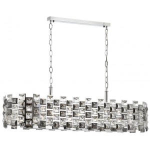 METAL and CRYSTAL CHROME PLATED CHANDELIER 110 x 35 CM LOAD: 100 CM